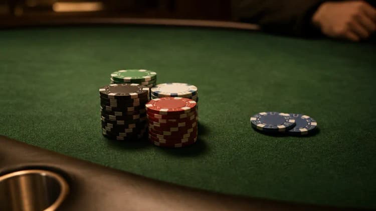 Ein bescheidener Chip-Pot auf dem Filz, ein paar Euro bereits als Rake beiseitegezogen, zeigt wie viel eine einzelne Hand still kostet