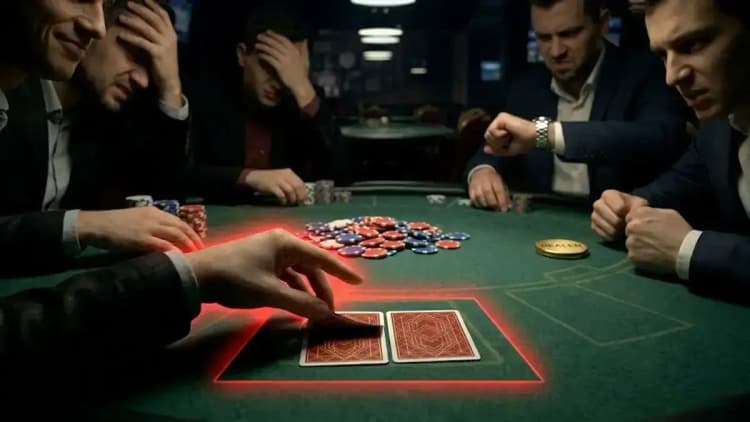 Slow Rolling beim Poker – die anderen Spieler sind frustriert, weil ein Spieler das Zeigen der Gewinnerhand absichtlich hinauszögert