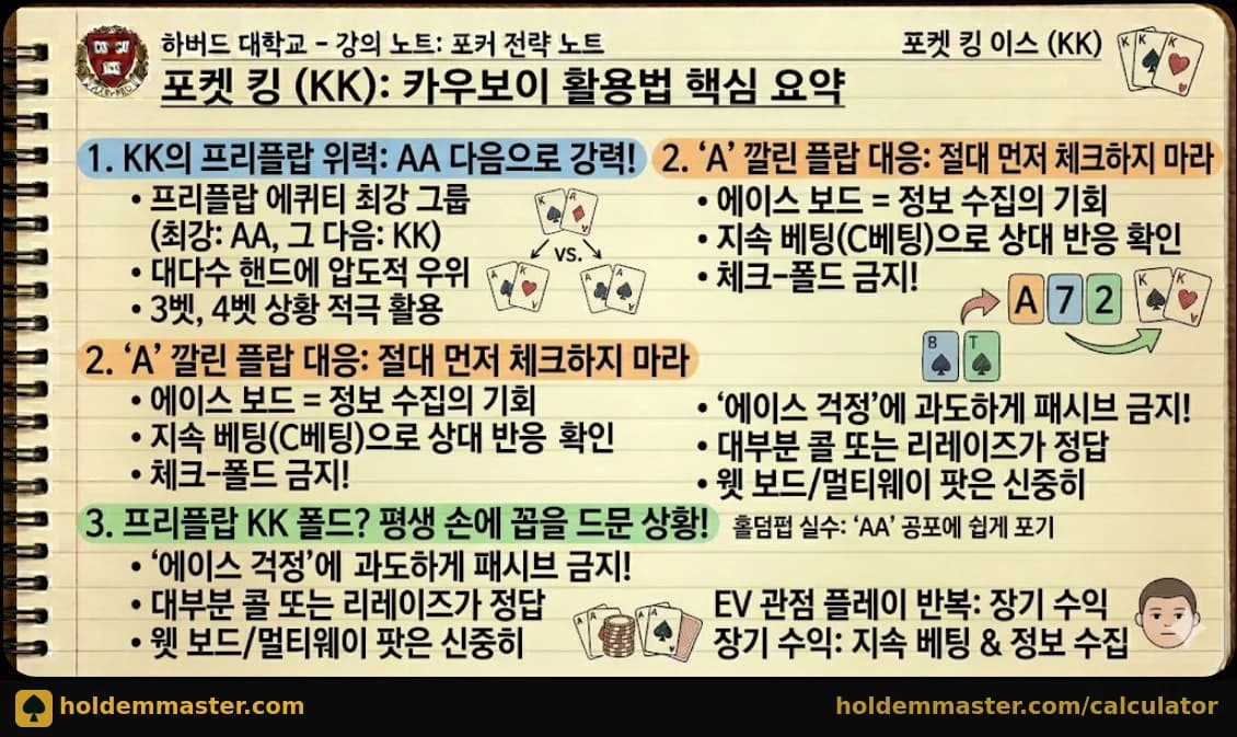 포켓킹 KK 플레이법 핵심 요약 인포그래픽