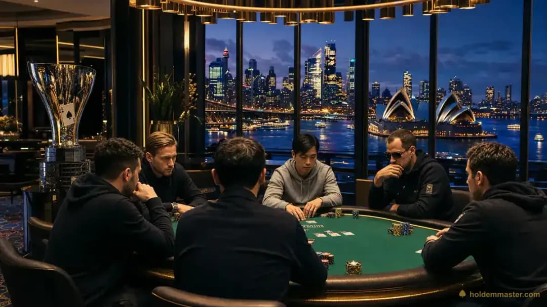 WPT Australia 2026 poker tournament at The Star Sydney โ Darling Harbour poker room with WPT championship final table