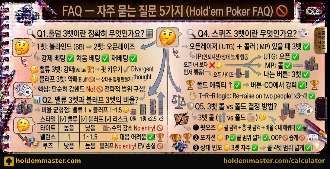 홀덤 3벳 FAQ — 자주 묻는 질문 5가지 핵심 정리