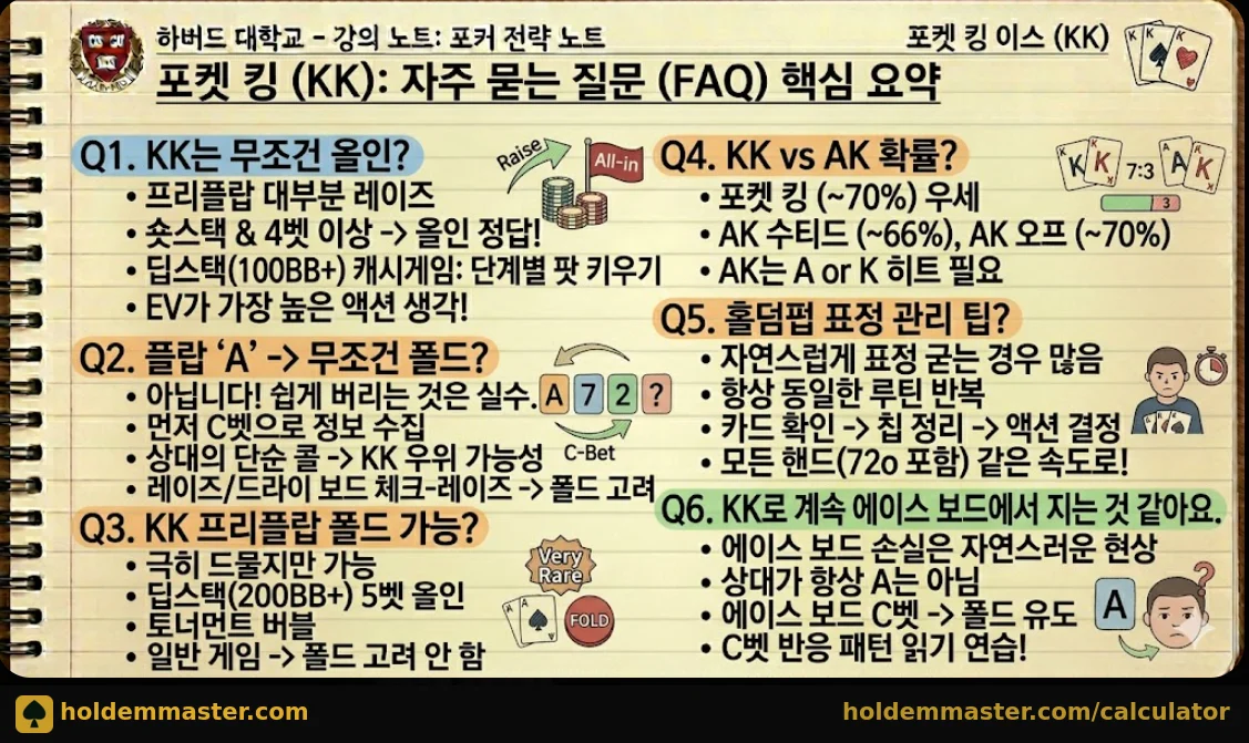 포켓킹 KK 자주 묻는 질문 FAQ 핵심 요약 인포그래픽