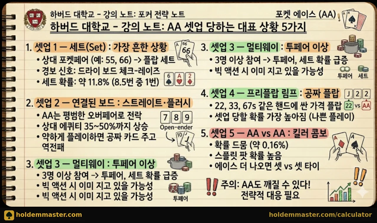 AA 셋업 당하는 대표 상황 5가지 — 세트·연결보드·멀티웨이·림프·AA vs AA 완전 정리